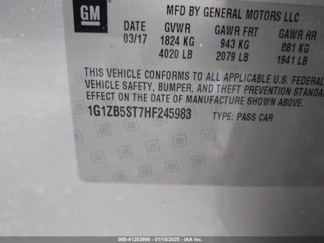 1G1ZB5ST7HF245983 Chevrolet MALIBU LS