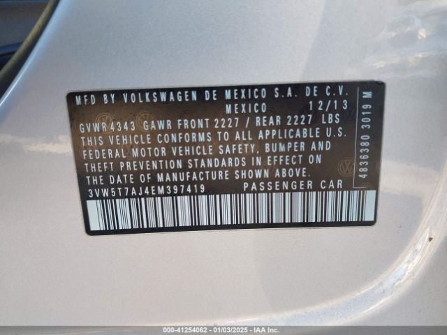 3VW5T7AJ4EM397419 Volkswagen Jetta Gli Autobahn W/nav