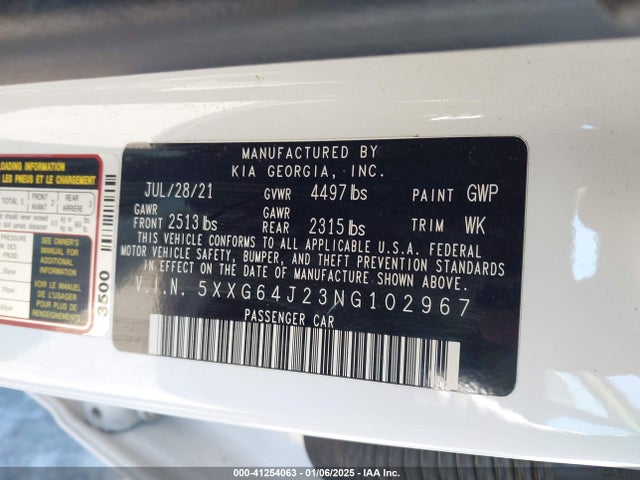 5XXG64J23NG102967 KIA K5 Gt-line
