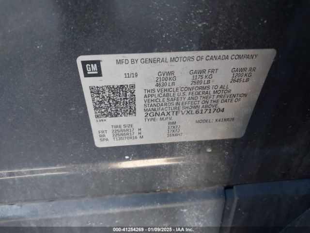 2GNAXTEVXL6171704 Chevrolet Equinox Awd 2fl