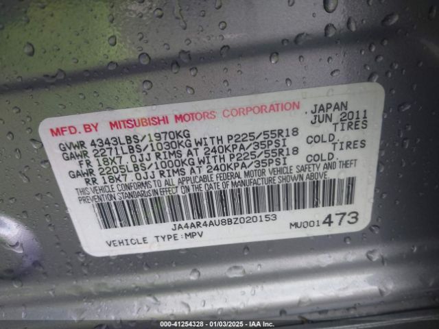 2011 MITSUBISHI OUTLANDER SPORT JA4AR4AU8BZ020153 Photo 8