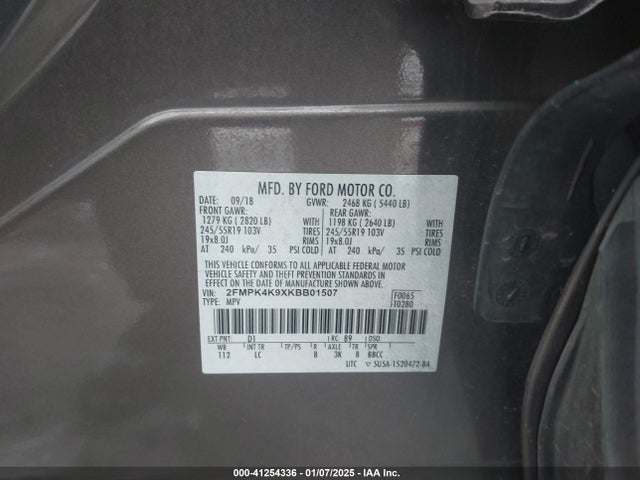 2FMPK4K9XKBB01507 Ford Edge Titanium