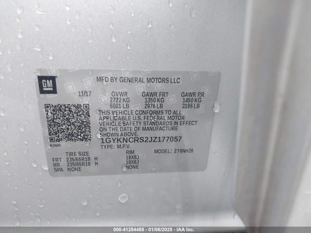 2018 CADILLAC XT5 1GYKNCRS2JZ177057 Photo 8