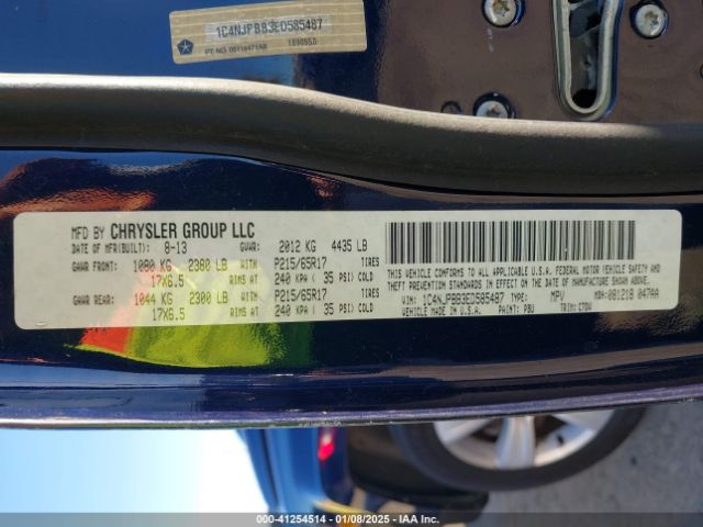 1C4NJPBB3ED585487 Jeep Patriot Sport