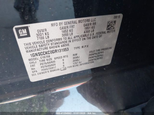 1GNSCCKC0GR131953 Chevrolet Tahoe Ltz