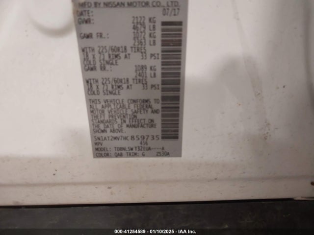Nissan Rogue Sl 2017 5N1AT2MV7HC859735 Image 9