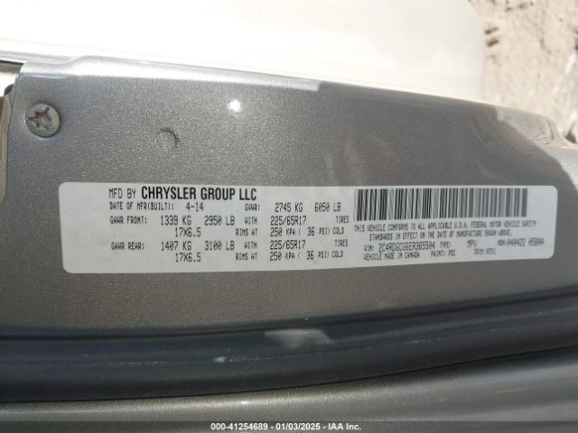 2C4RDGCG6ER365504 Dodge Grand Caravan Sxt