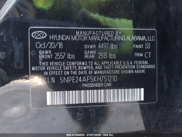 Hyundai SONATA SE 2019 5NPE24AF5KH751210 Image 9