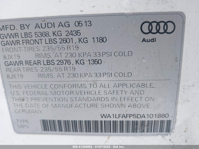 2013 AUDI Q5 WA1LFAFP5DA101860 Photo 8