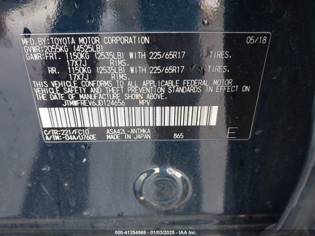 Toyota Rav4 Xle 2018 JTMWFREV6JD124656 Image 9