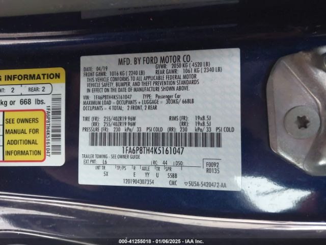1FA6P8TH4K5161047 Ford Mustang Ecoboost Premium