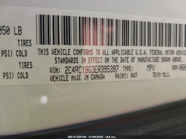 2C4RC1BG3ER395397 Chrysler Town & Country Touring