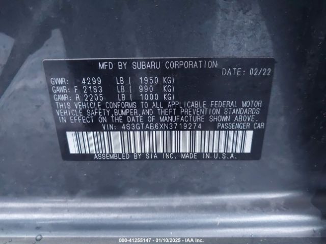 4S3GTAB6XN3719274 Subaru Impreza Base 5-door