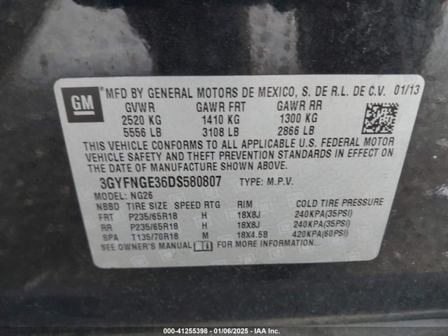 2013 CADILLAC SRX 3GYFNGE36DS580807 Photo 8