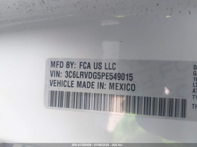3C6LRVDG5PE549015 RAM Promaster 2500 High Roof 159 Wb