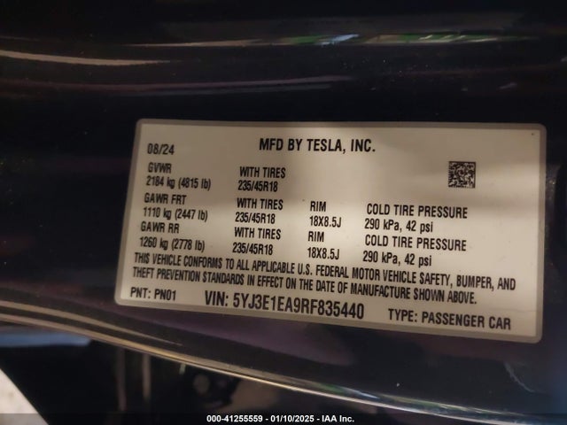2024 TESLA MODEL 3 5YJ3E1EA9RF835440 Photo 8