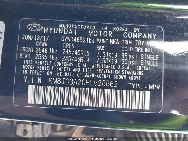 Hyundai Tucson Night 2017 KM8J33A20HU528862 Image 9