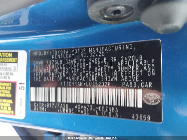 Toyota CAMRY LE 2020 4T1C11AKXLU352026 Image 9