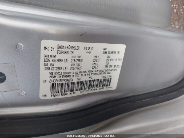 2007 CHRYSLER TOWN & COUNTRY 2A4GP44R57R340264 Photo 8