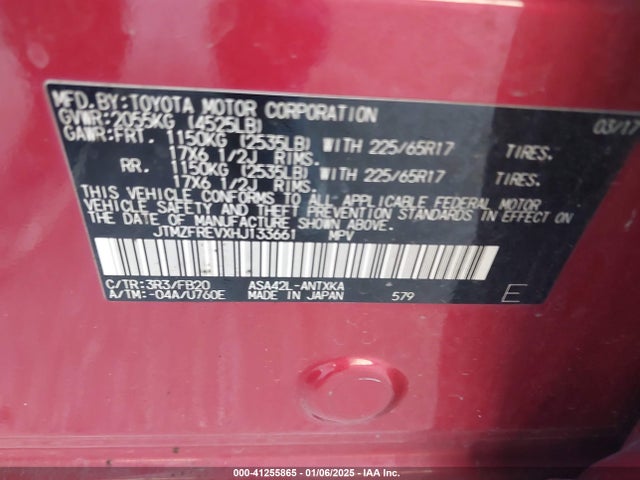 Toyota RAV4 LE 2017 JTMZFREVXHJ133661 Image 9