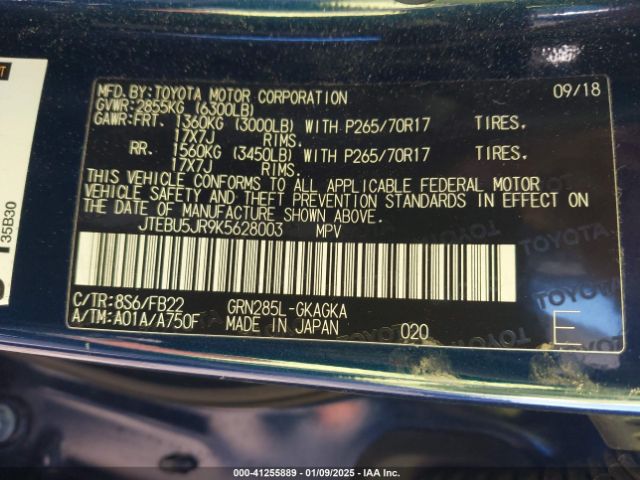 JTEBU5JR9K5628003 Toyota 4RUNNER SR5