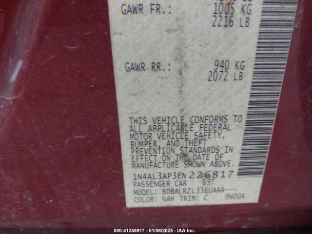 Nissan Altima 2.5 S 2014 1N4AL3AP3EN226817 Image 9