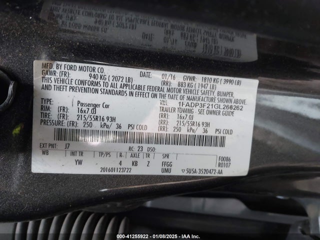 Ford FOCUS SE 2016 1FADP3F21GL266262 Image 9
