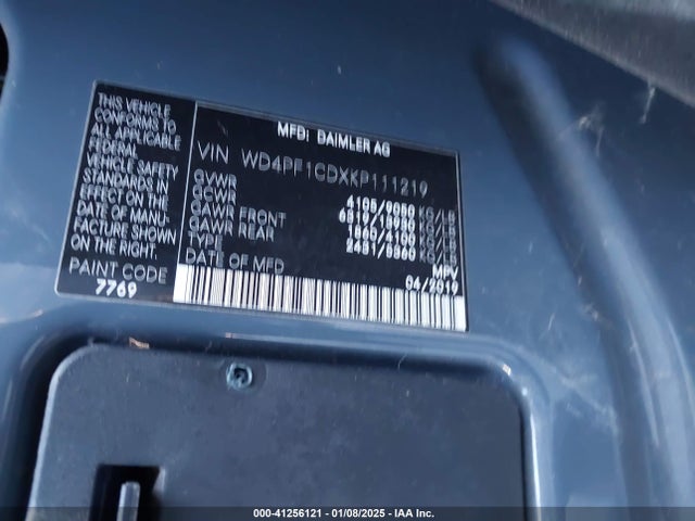 WD4PF1CDXKP111219 Mercedes-Benz Sprinter 2500 High Roof V6