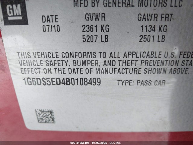 2011 CADILLAC CTS 1G6DS5ED4B0108499 Photo 8