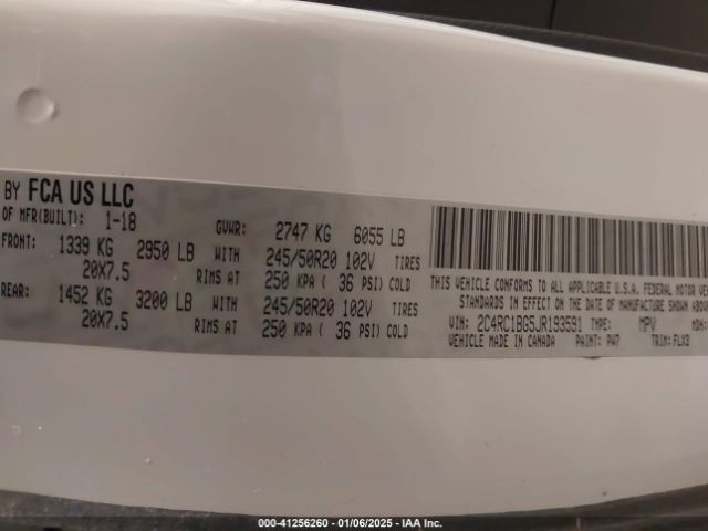 2018 CHRYSLER PACIFICA 2C4RC1BG5JR193591 Photo 8