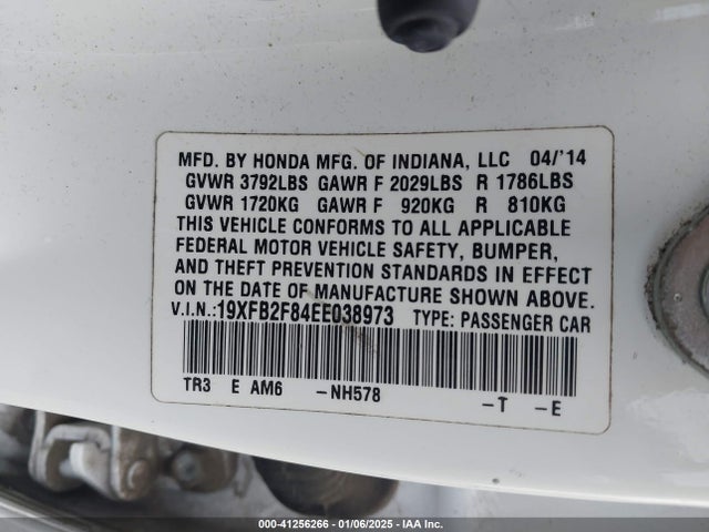 Honda CIVIC EX 2014 19XFB2F84EE038973 Image 9
