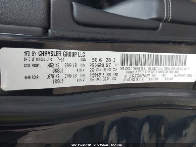 1C4RJFBGXEC540222 Jeep Grand Cherokee Limited
