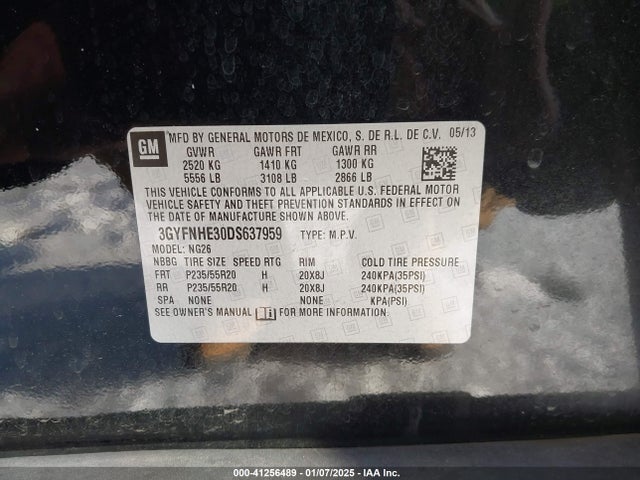 2013 CADILLAC SRX 3GYFNHE30DS637959 Photo 8