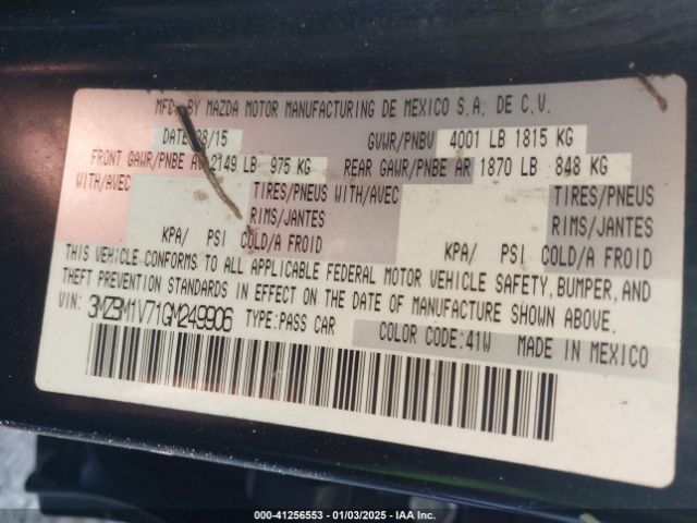 3MZBM1V71GM249906 Mazda Mazda3 I Touring