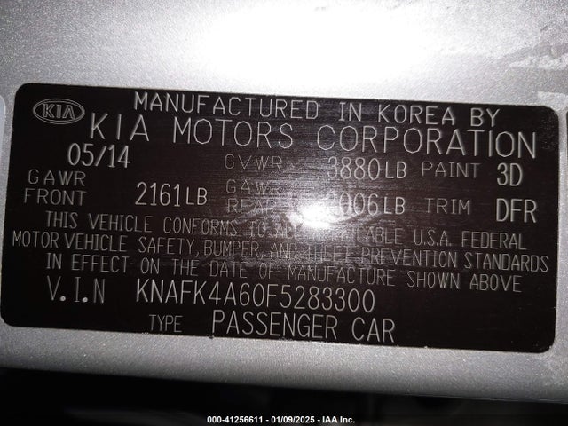 KIA FORTE LX 2015 KNAFK4A60F5283300 Image 9