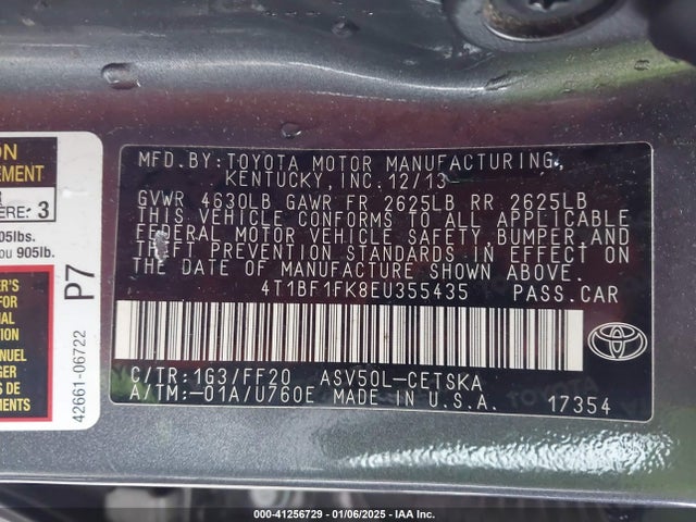 Toyota CAMRY SE 2014 4T1BF1FK8EU355435 Image 9