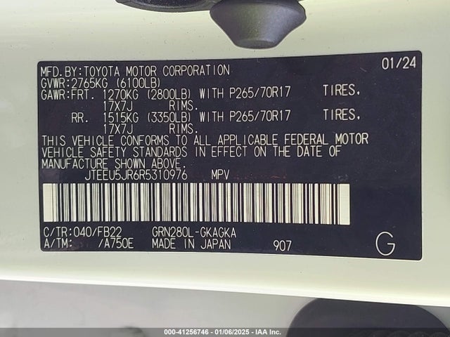 JTEEU5JR6R5310976 Toyota 4RUNNER SR5