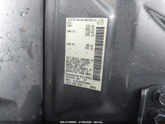 1N4AA6AP5HC411992 Nissan Maxima 3.5 Sv