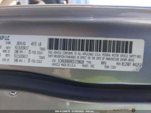 1C4NJRBB9ED739020 Jeep Patriot Sport