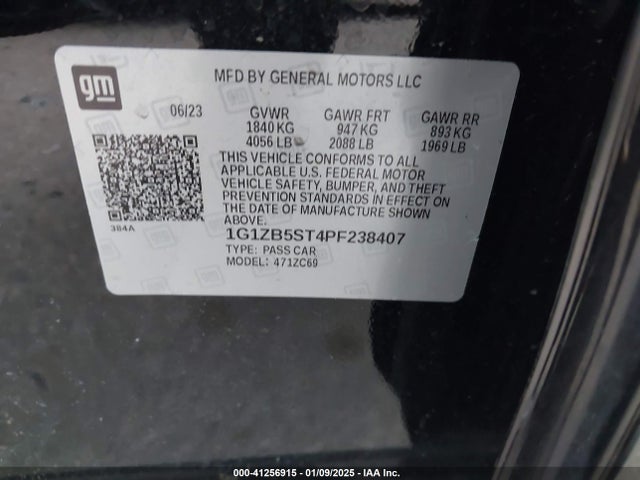 1G1ZB5ST4PF238407 Chevrolet MALIBU LS