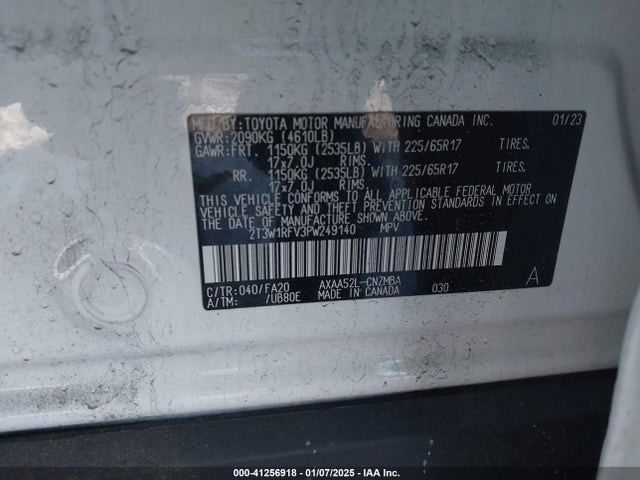 2T3W1RFV3PW249140 Toyota Rav4 Xle