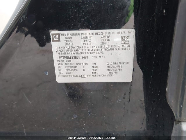 2011 CADILLAC SRX 3GYFNAEY3BS677470 Photo 8