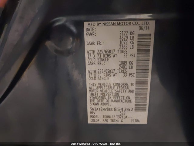 Nissan ROGUE S 2014 5N1AT2MV8EC854362 Image 9