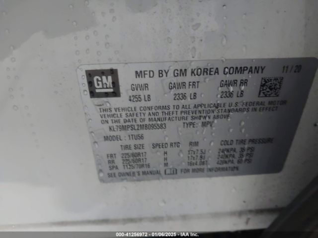 KL79MPSL2MB095583 Chevrolet Trailblazer Fwd Lt