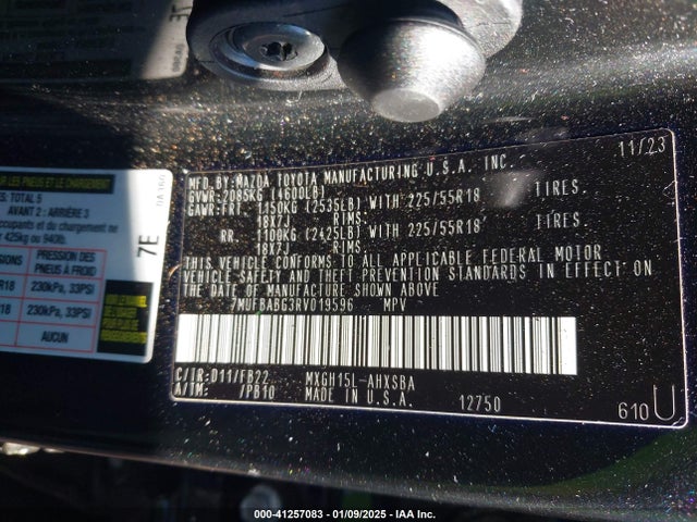 7MUFBABG3RV019596 Toyota Corolla Cross Hybrid Nightshade Edition