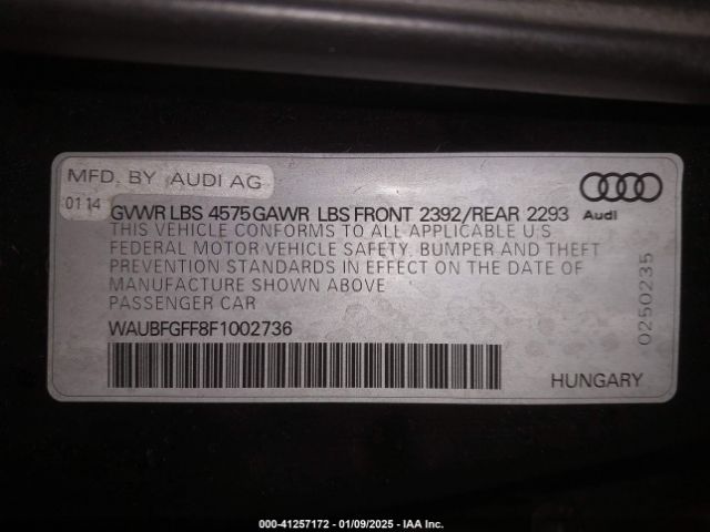 WAUBFGFF8F1002736 Audi A3 2.0t Premium