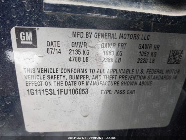 1G1115SL1FU106053 Chevrolet IMPALA 1LT