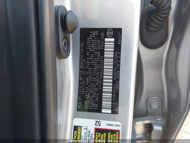 4T1M11AK8LU923212 Toyota CAMRY SE