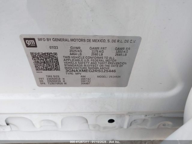 3GNAXMEG2RS125446 Chevrolet Equinox Fwd Rs