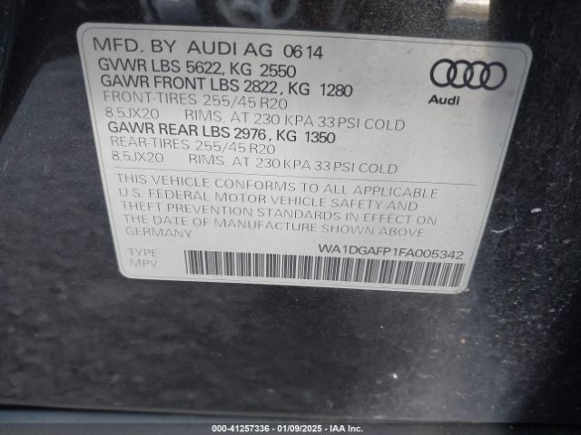 WA1DGAFP1FA005342 Audi Q5 3.0t Premium Plus